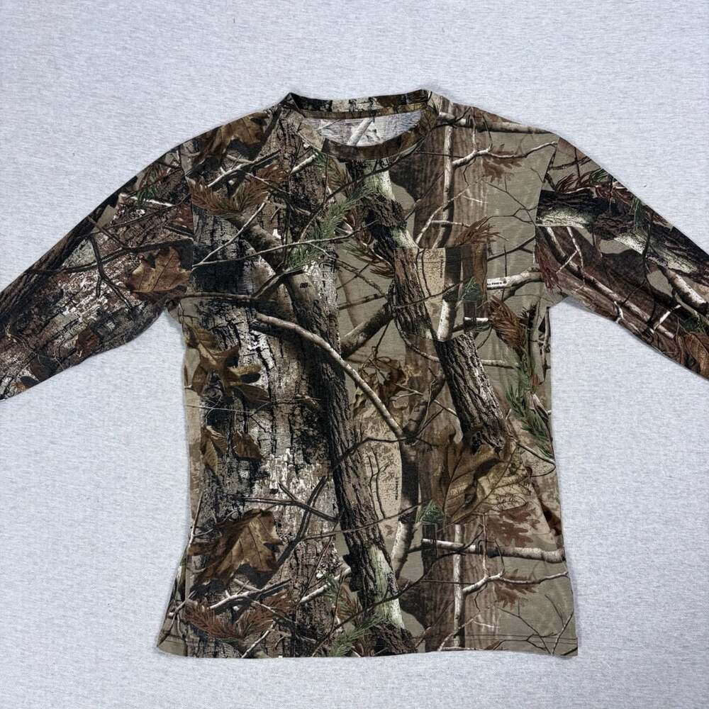 Realtree Camo Long Sleeve Pocket Tee Hunting Shirt Size L